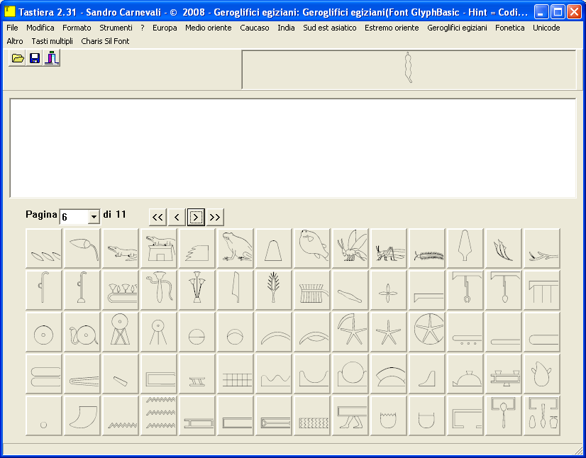 Tastiera dei Geroglifici, pag. 6