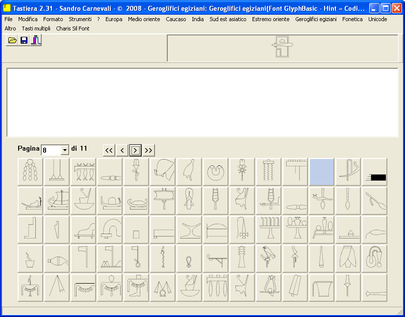 Tastiera dei Geroglifici, pag. 8