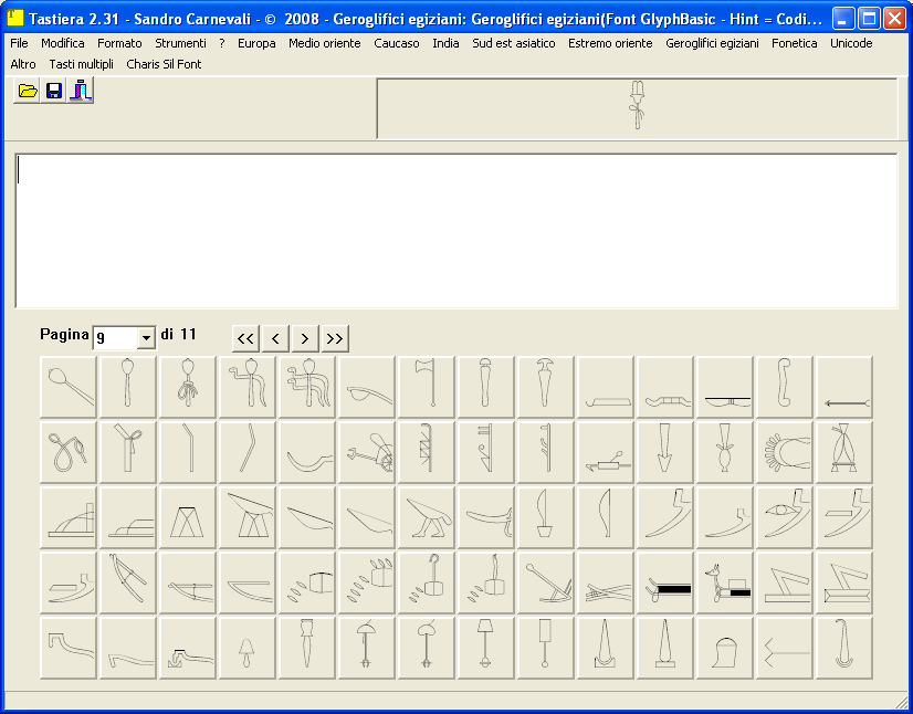 Tastiera dei Geroglifici, pag. 9